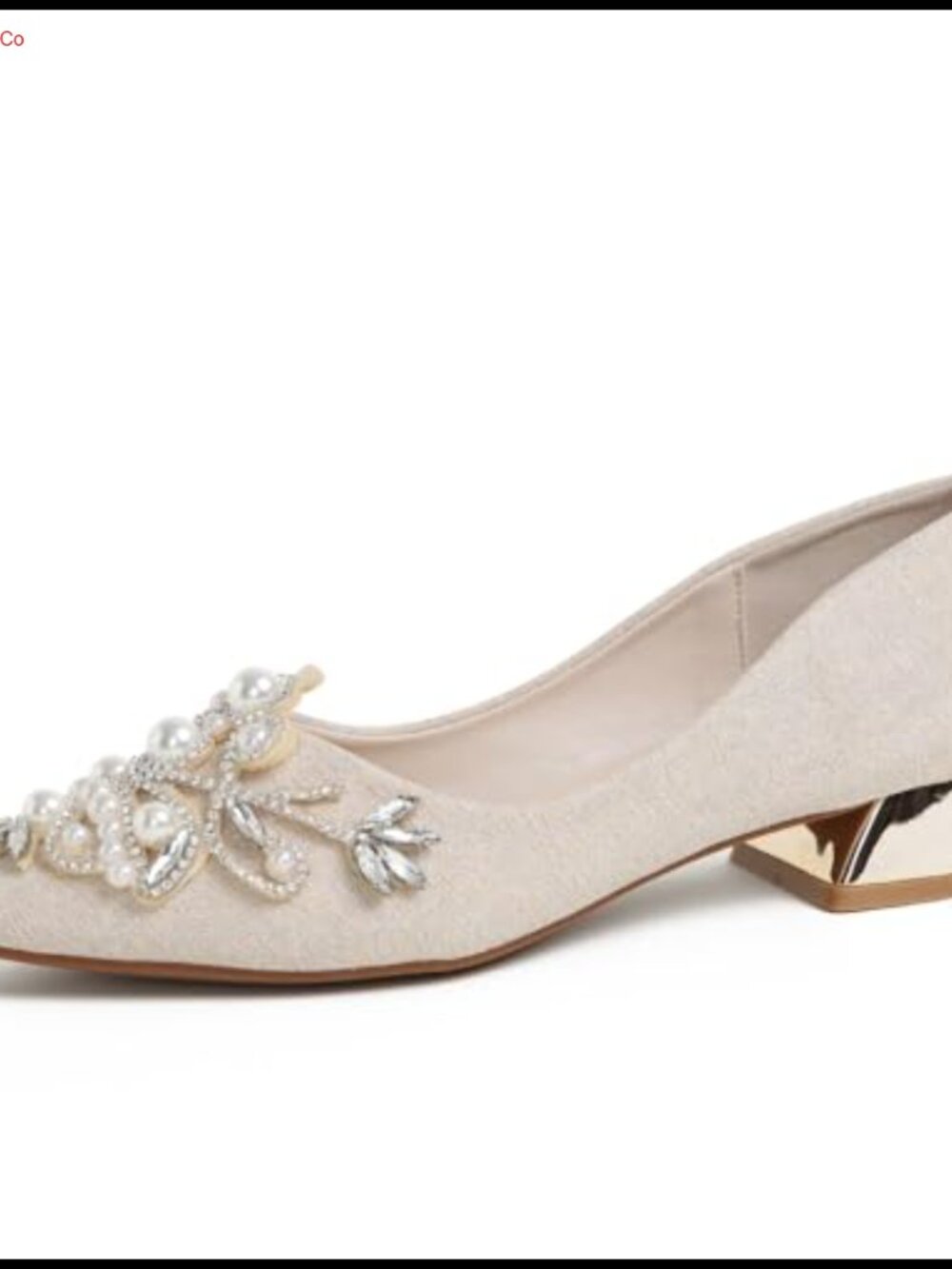 Rhinestone Pearl Pointed Toe Low Heel Pumps Dress Wedding Work